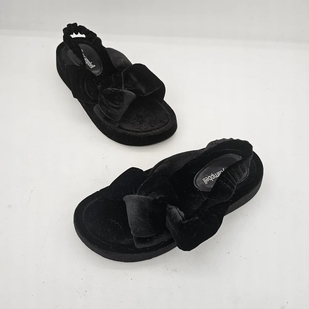 Jeffrey Campbell Sying Slingback Sandals Black Velvet Size 6 - Picture 4 of 12